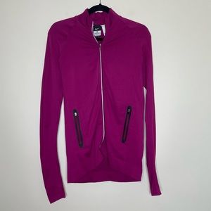 Nike Women's Luxe Seamless Running Jacket Full Zip Pink Thumbholes Size M